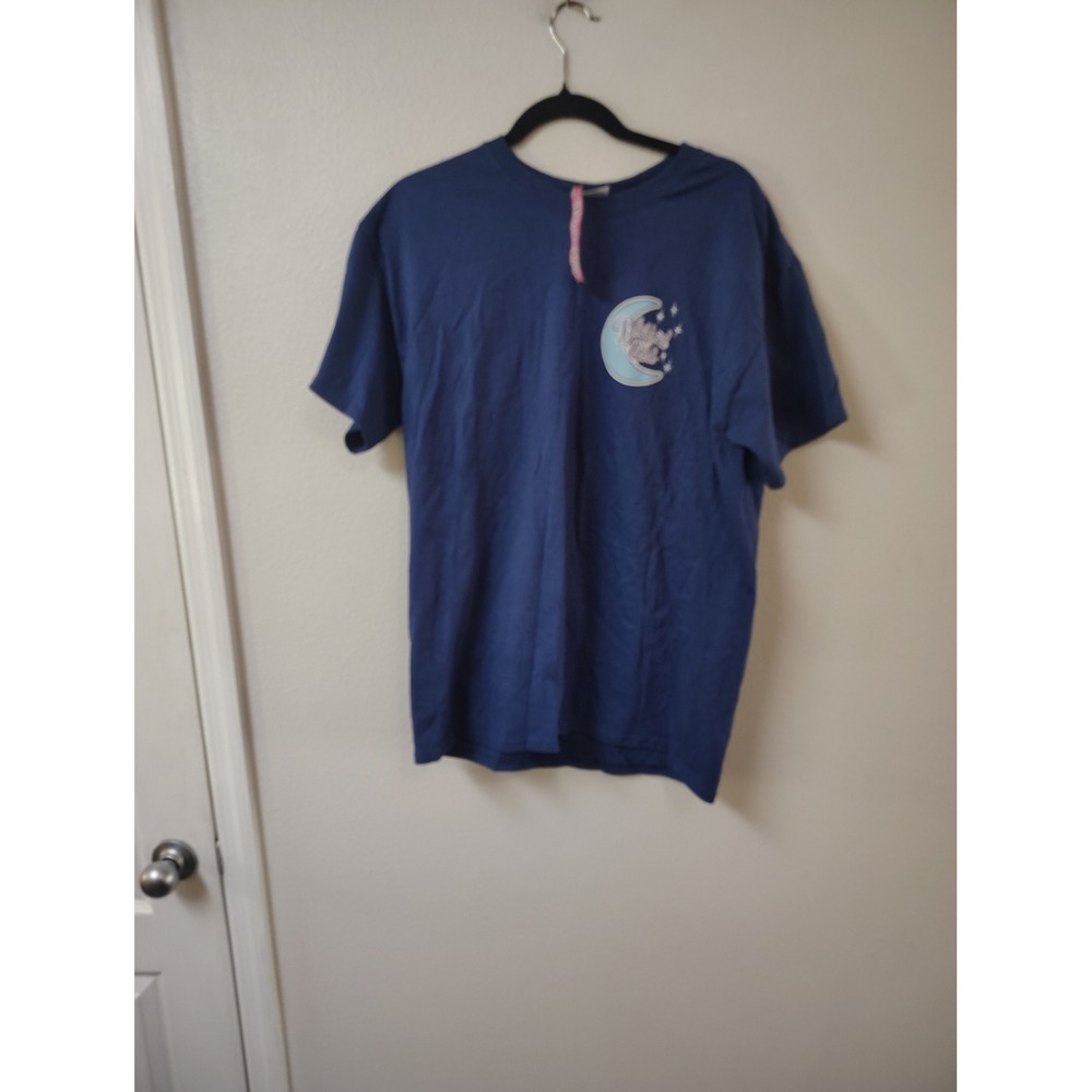 Blessed Girl Jesus Loves You to the Moon and Back Blue Graphic T-Shirt Large NWT